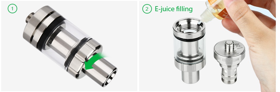 Eleaf Melo 3 Mini Atomizer 2ml   E juice filling