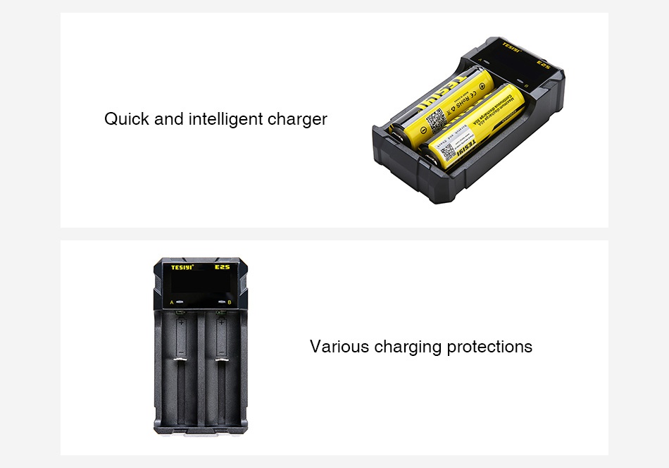 TESIYI E2S Intelligent Battery Charger Quick and intelligent charger TESI9I Various charging protections