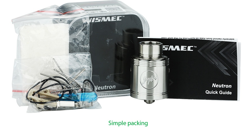 WISMEC Neutron RDA Atomizer AMEL   poWe Au M 5 E tron Neutr Quick Guid Simple packing