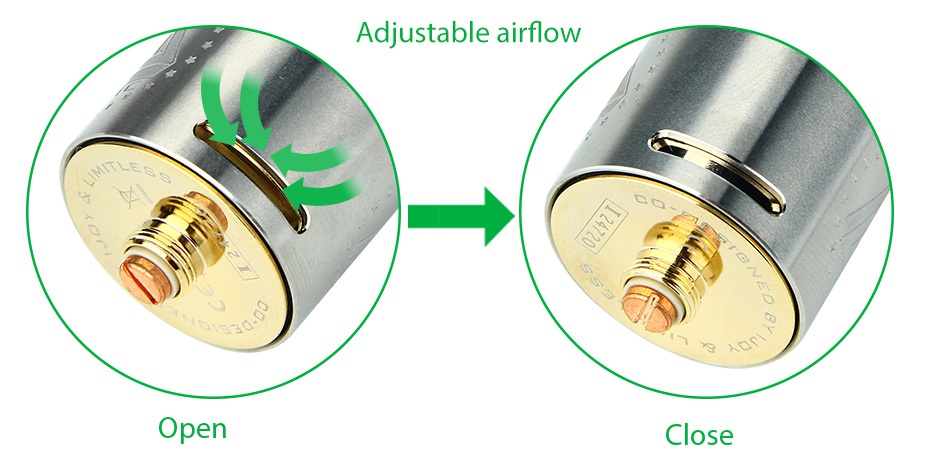 IJOY Limitless 24 RDA Atomizer Adjustable airflow Close