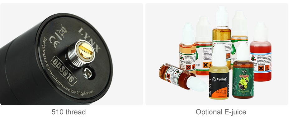 Digiflavor LYNX RDA   510 thread Optional E juice