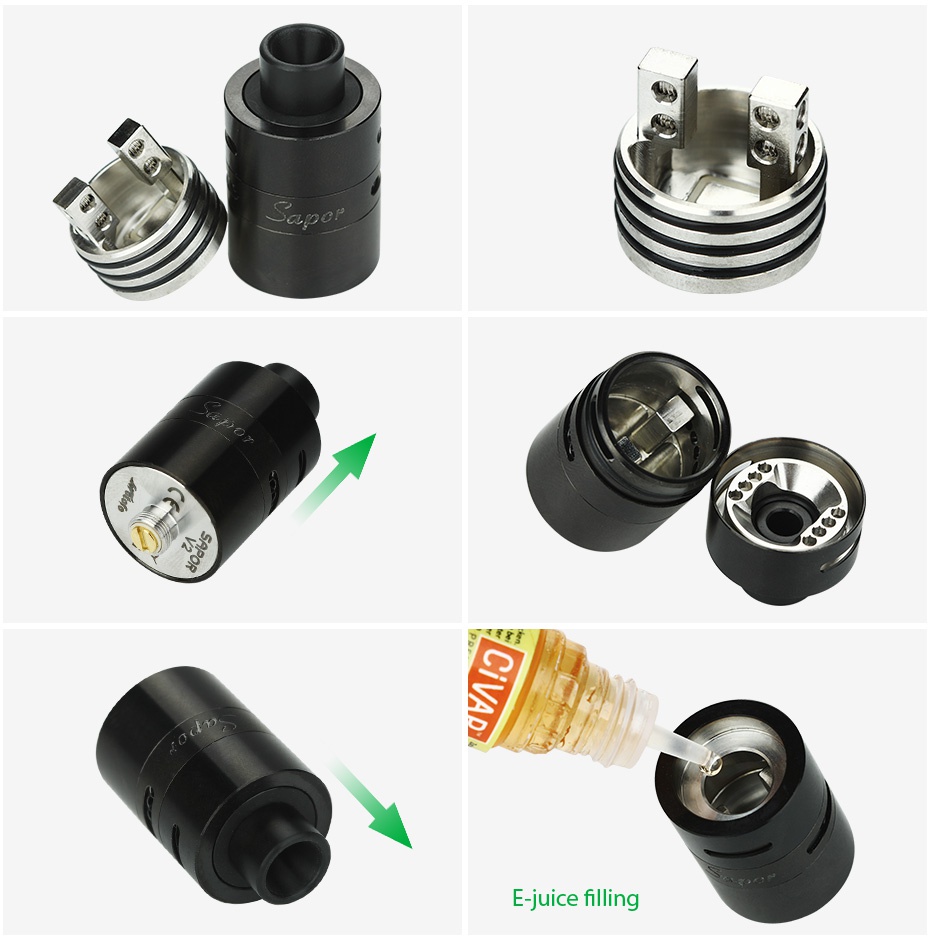 WOTOFO Sapor RDA V2 Atomizer 0e  E juice filling