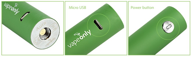VapeOnly Aura Battery 2000mAh Micro usB Power butte