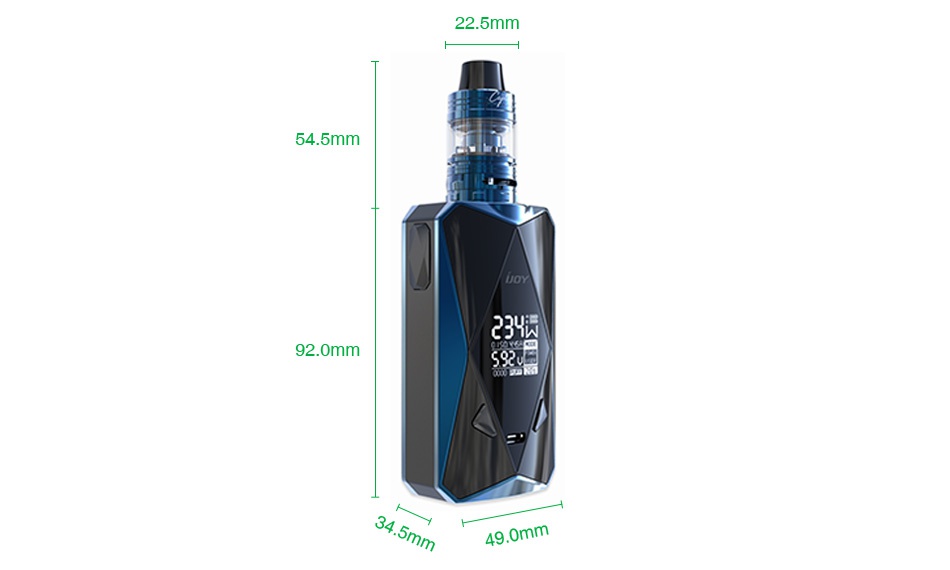 IJOY Diamond PD270 234W TC Kit with Captain Mini 6000mAh 22 5mm 54 5mm 92 0mm om