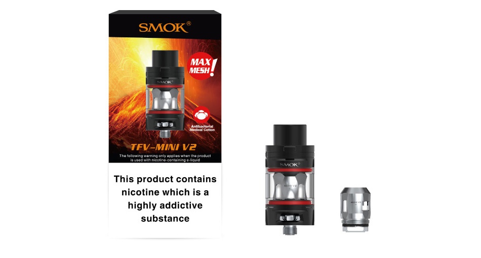 SMOK TFV Mini V2 Tank 2ml SMOK TFV MNI VE This product contains nicotine which is a highly addict substance