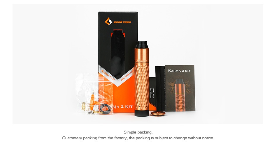 GeekVape Karma 2 20700 Mech Kit qaaluapar KARMA KIT A 2 KIT Customary packing from the factory  the packing is subject to change without notice