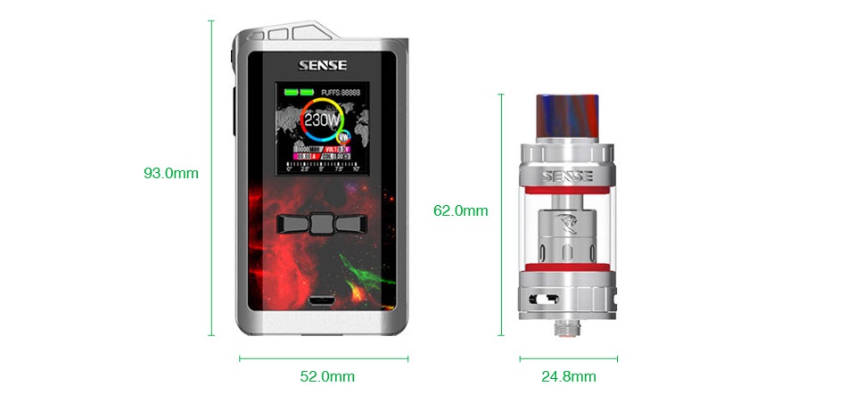 Linkedvape Arrow 230W with Herakles 3 TC Kit SENSE 230 62 0m 52 0mm 248mm