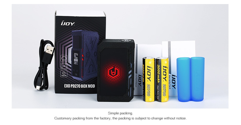 IJOY EXO PD270 207W 20700 TC MOD 6000mAh  Y EXO PD270 BOX MOD cking from the factory  the packing is subject to change without notice