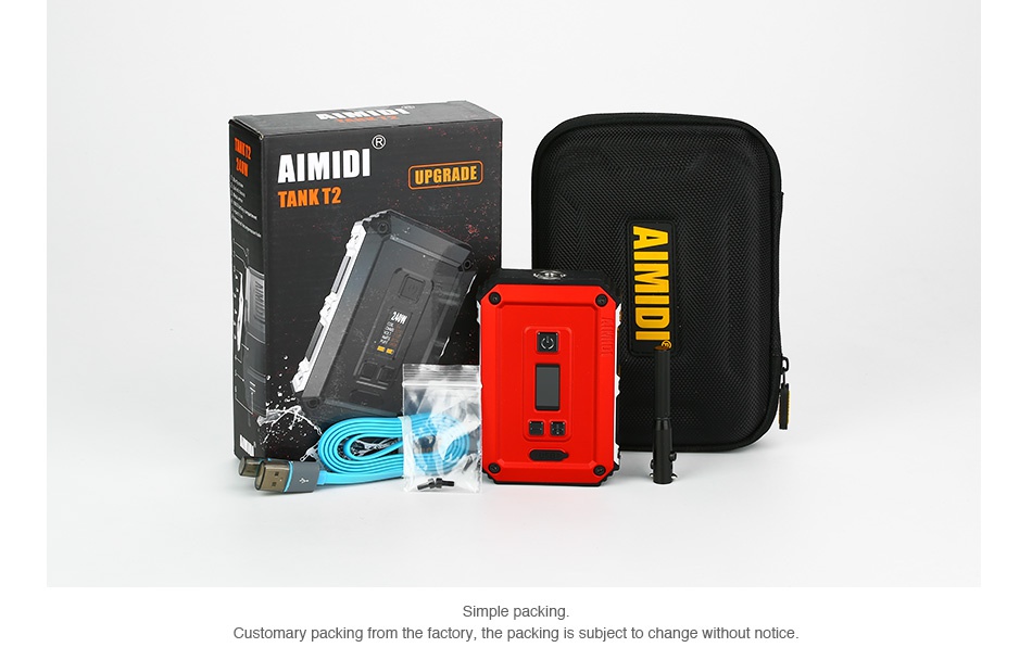 AIMIDI Tank T2 240W TC Box MOD AIMIDI UPGRADE TANKT2 Customary packing from the factory  the packing is subject to change without notice