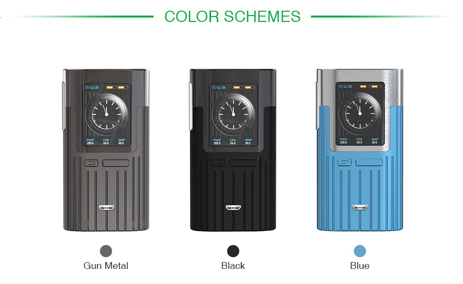 Joyetech ESPION 200W TC Box MOD COLOR SCHEMES Gun metal Black