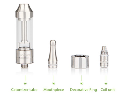 VapeOnly vAir D16 Clear Atomizer 2ml   UIT Catomizer tube Mouthpiece Decorative Ring Coil unit