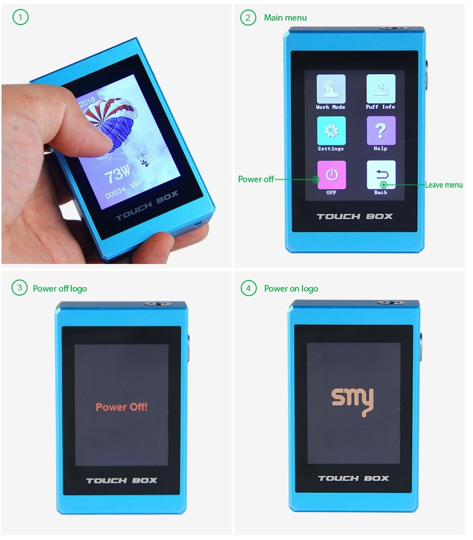 SMY Touch 100W Box 2600mAh 110601919 110 100W8 0 00034WW 9 100W0 00034W TOUCH BOX TOUCH BOX