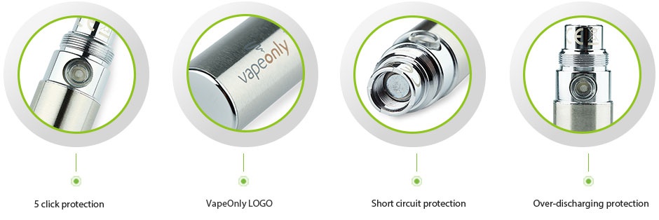 VapeOnly EGOA Battery 650mAh O  click protection apeOnly LOGO Short circuit protecti Over discharging protection