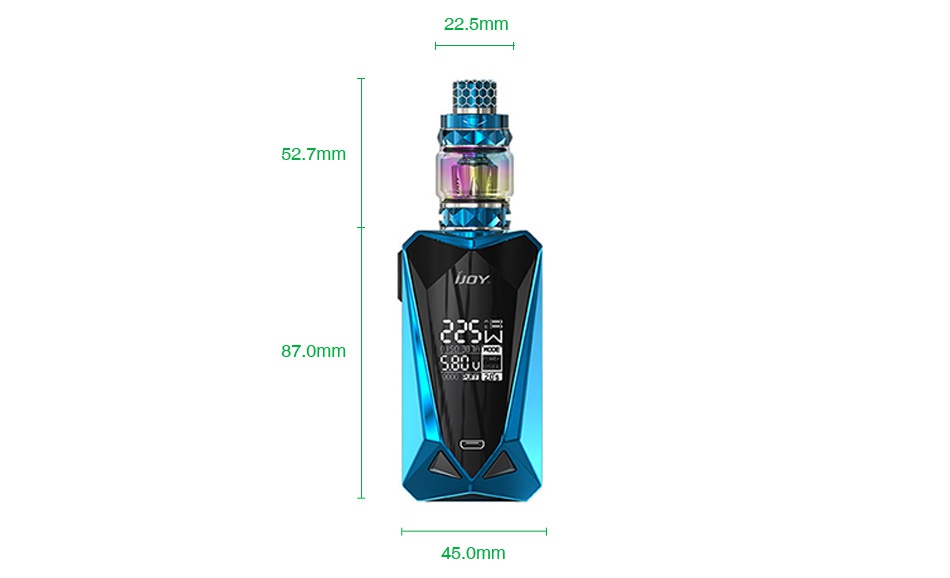 IJOY Diamond Mini 225W TC Kit 22 5mm 52 7mm 87 omm 45 0mm