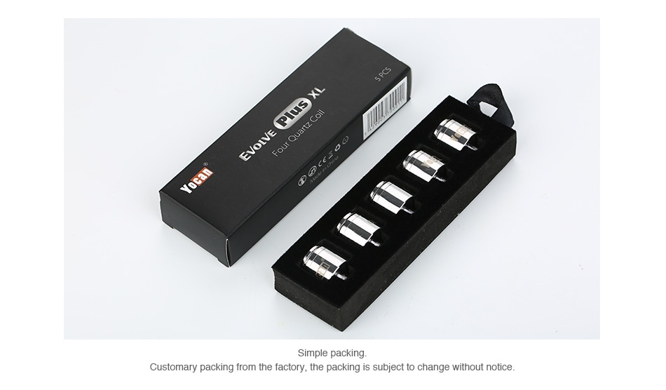 Yocan Evolve Plus XL Coil 5pcs Simple packing Customary packing from the factory  the packing is subject to change without notice