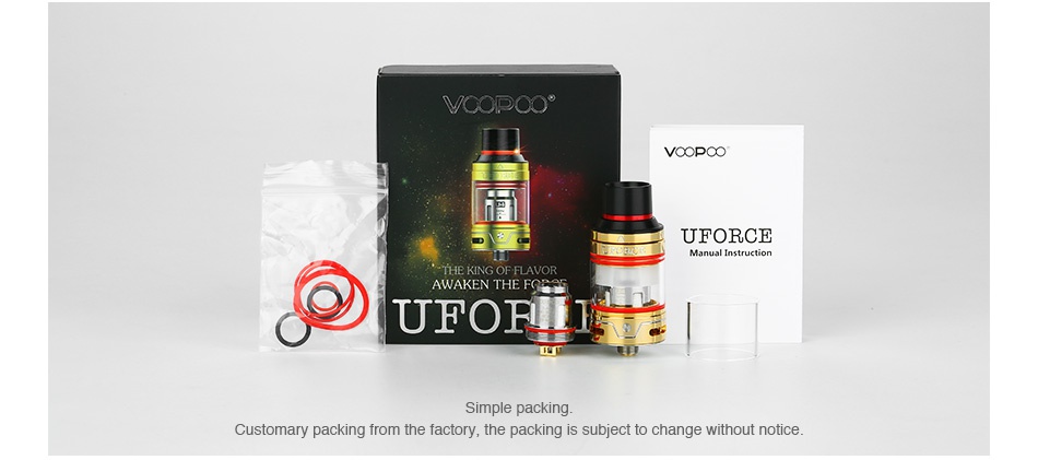 VOOPOO UFORCE Subohm Tank 1.8ml/3.5ml UFORCE Customary packing from the factory  the packing is subject to change without notice