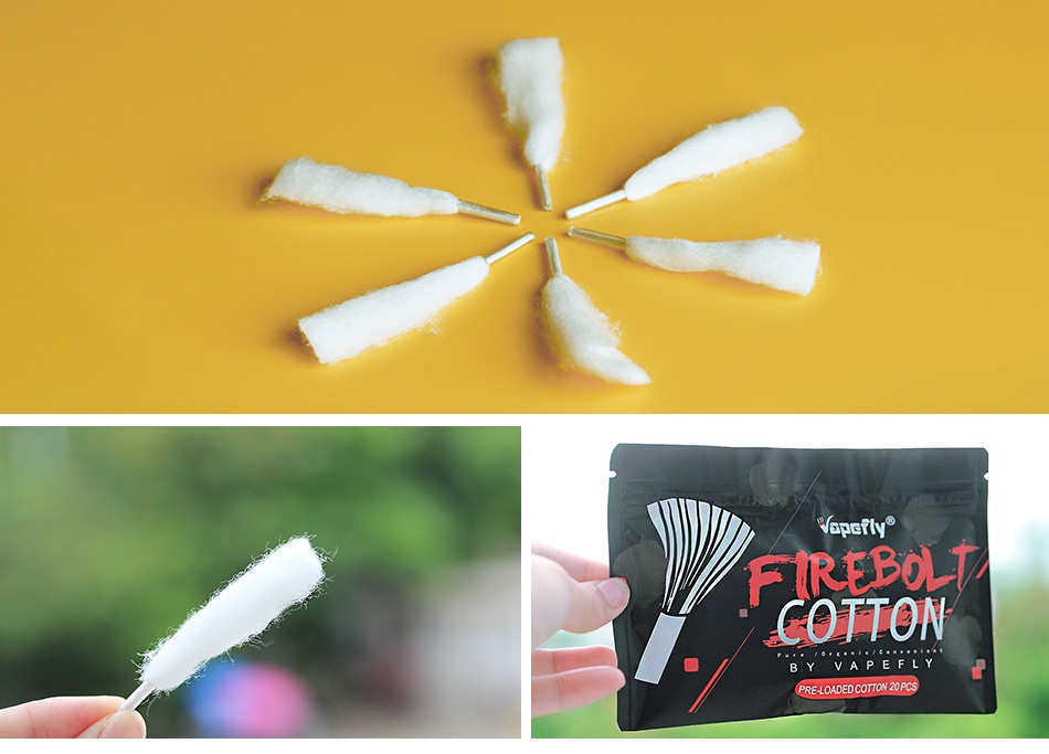 Vapefly Firebolt Organic Cotton TREBOLT CO 0N PRE LOADED COTTOW 20PCS