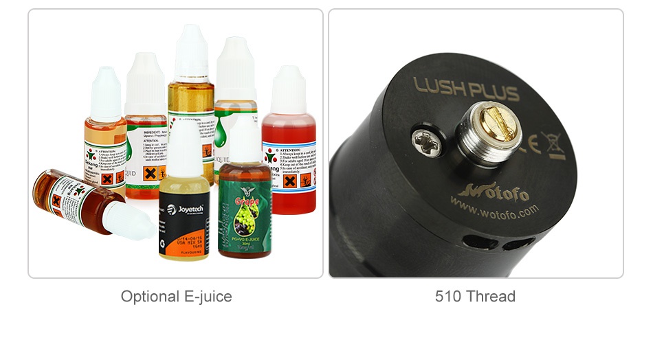 WOTOFO Lush Plus RDA SHP x  aloyco w  wotofo com Optional E juice 510 Thread