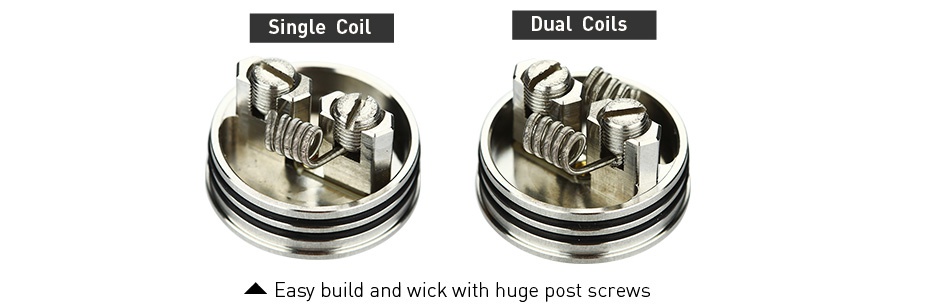 UD Skywalker RDA Single Coil Dual coils Easy build and wick with huge post screws