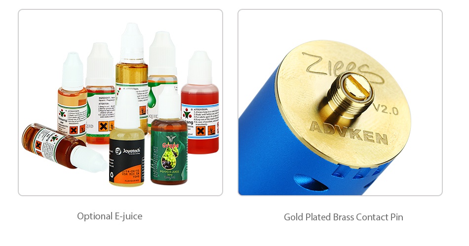 Advken Ziggs 24mm RDA V2 2 0 K  AI Optional E j Gold plated Brass Contact p