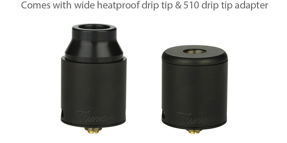 GeekVape Tsunami Pro 25 RDA Comes with wide heatproof drip tip 510 drip tip adapter
