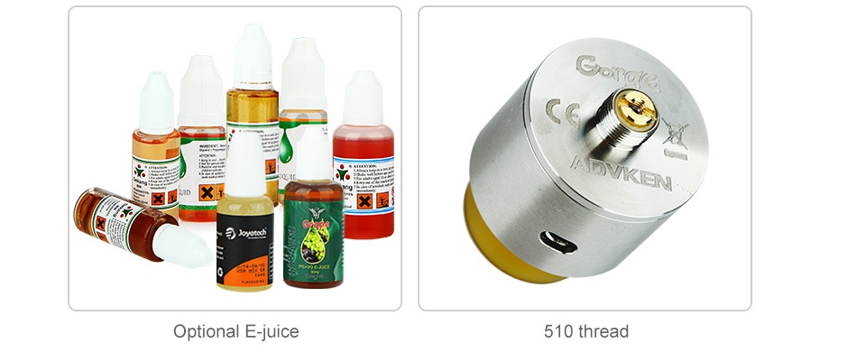 Advken Gorge RDA N   Optional E juice 510 thread