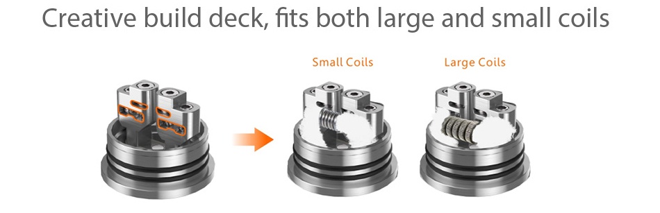 GeekVape Peerless RDA Special Edition Creative build deck  fits both large and small coils Small coils Large Coils