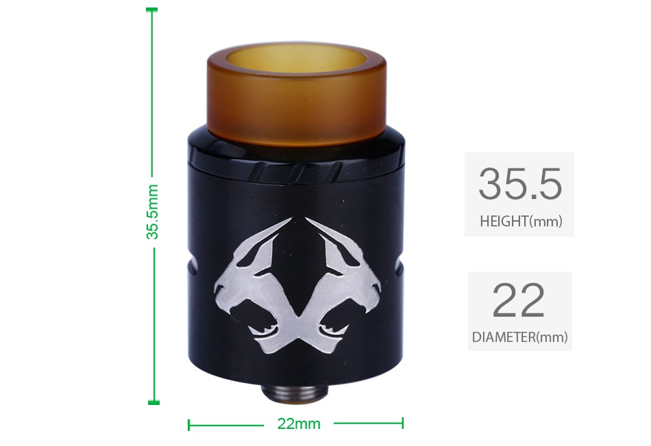 OBS Cheetah 2 Mini RDA 35 5 HEIGHT mm  22 DIAMETER mm 22mm