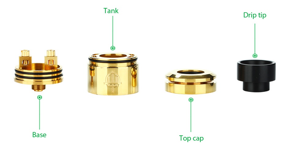 Hellvape Trishul RDA Tank Drip tip B Top cap