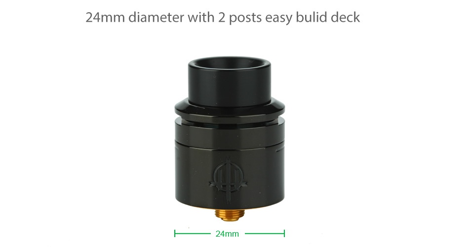Hellvape Trishul RDA 24mm diameter with 2 posts easy bulid deck 24mm