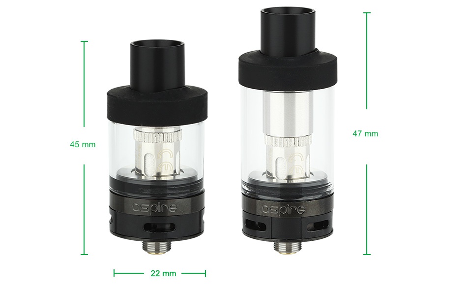Aspire Atlantis EVO Extended Tank Kit with 4ml Replacement Tube 7mm 45 mm 22 mm