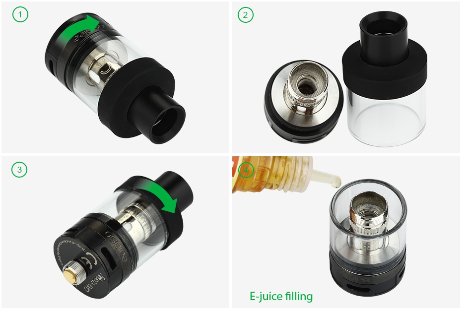 Aspire Atlantis EVO Extended Tank Kit with 4ml Replacement Tube E juice filling