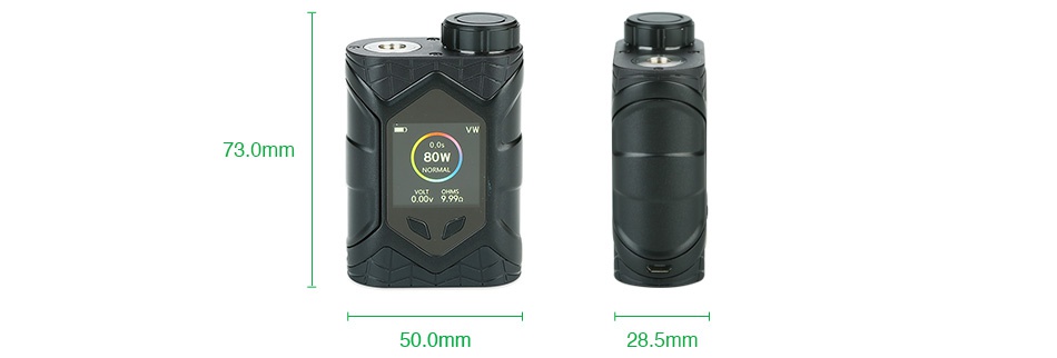 Vaptio Wall Crawler 80W TC Box MOD 73 0mm 50 0mm 28 5mm