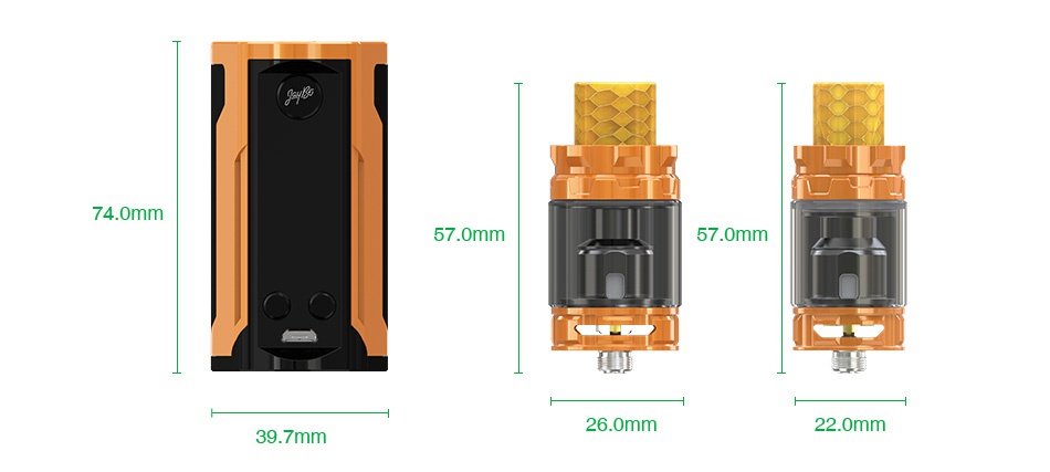 WISMEC Reuleaux RX GEN3 Dual 230W with Gnome King Kit 4 0mm 57 0mm 57 0mm 26 0mm 220mm