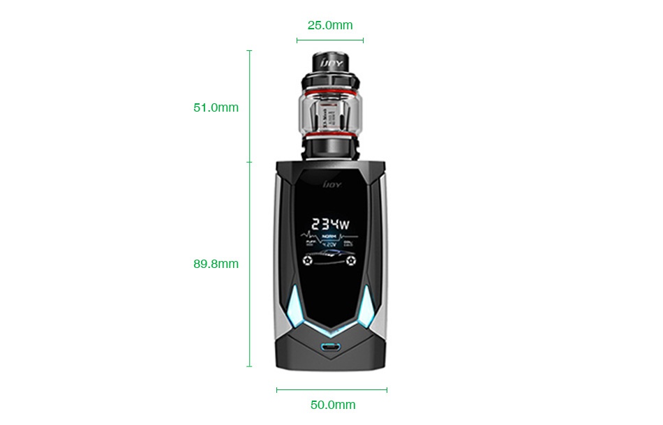 IJOY Avenger 270 234W Voice Control TC Kit 25 0mm omm 23H 9 8mm 50 omm