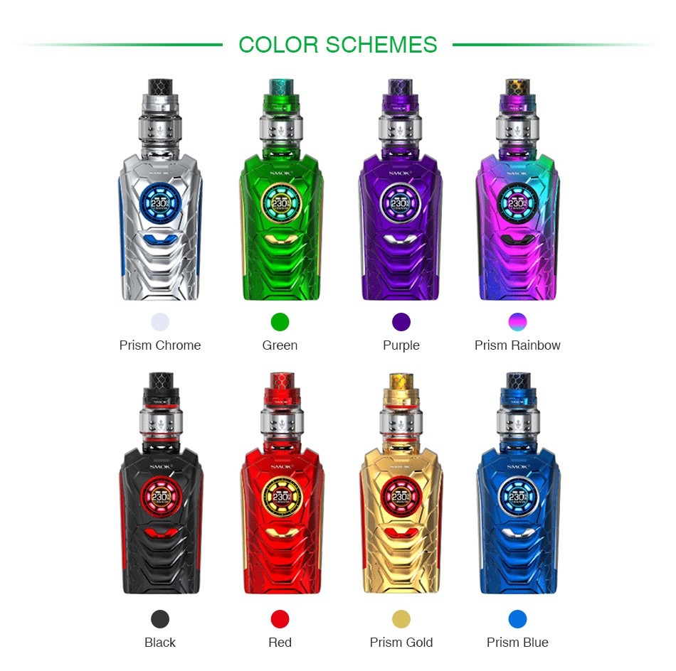 SMOK I-Priv 230W Voice Control TC Kit COLOR SCHEMES Prism chrome Green Purple Prism Rainbow Red Prism bl