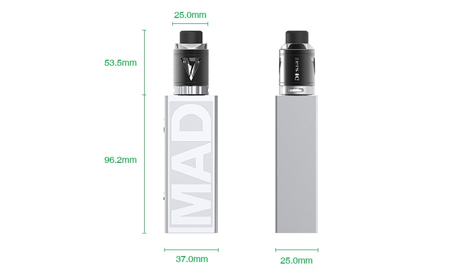 [With Warnings] Desire Mad Mod 108W TC Kit with M-Tank 25 0mm 53 5mm III 96 2mm 37 0m 25 0mm