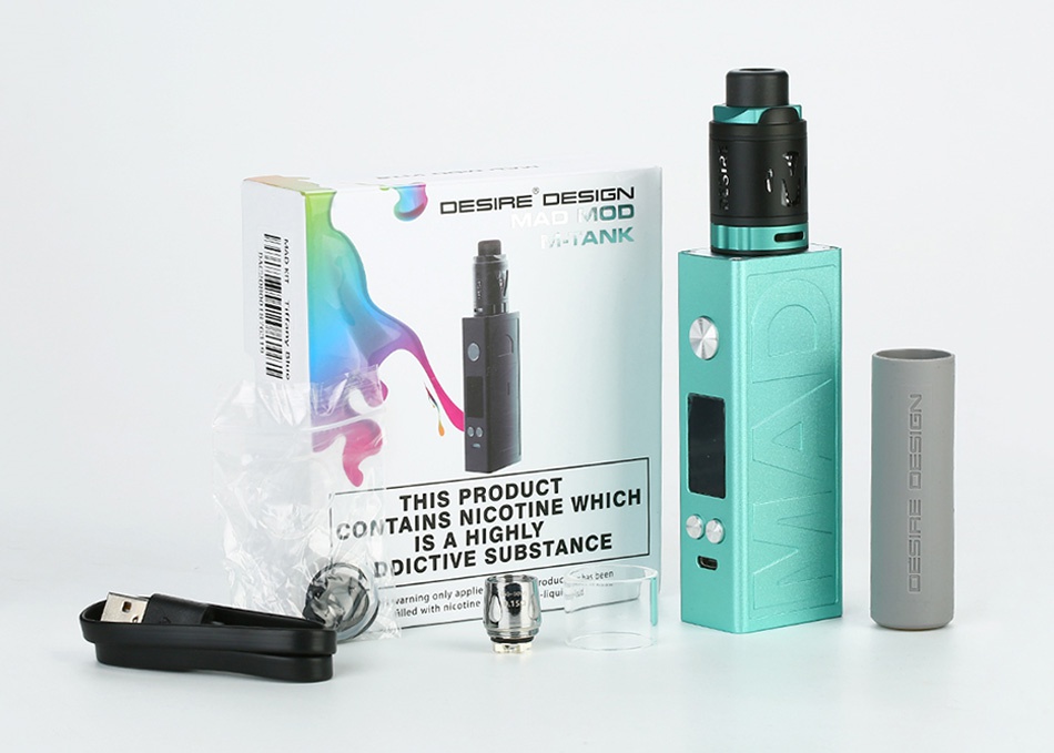 [With Warnings] Desire Mad Mod 108W TC Kit with M-Tank  Es  IANK THIS PRODUCT CONTAINS NICOTINE WHICH IS A HIGHLY DPICTIVE SUBSTANCE