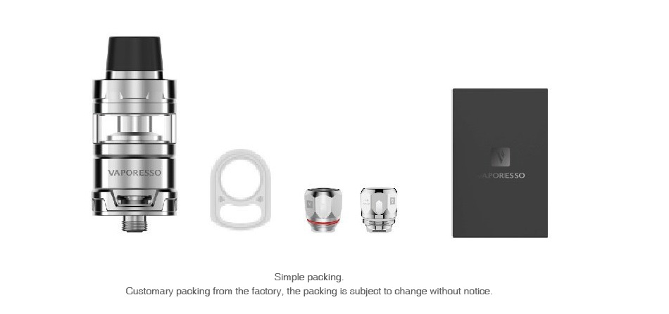 Vaporesso Cascade Mini Subohm Tank 3.5ml/2ml VAPORESSO Customary packing from the factory the packing is subject to change without notice