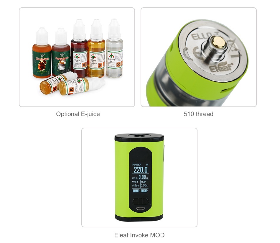 Eleaf ELLO T Atomizer 2ml 510 thread 220 Leaf Invoke MOD