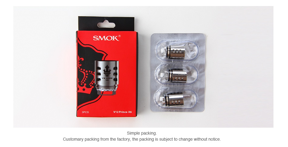 SMOK TFV12 PRINCE Replacement Coil 3pcs SMOK e packi Customary packing from the factory  the packing is subject to change without notice