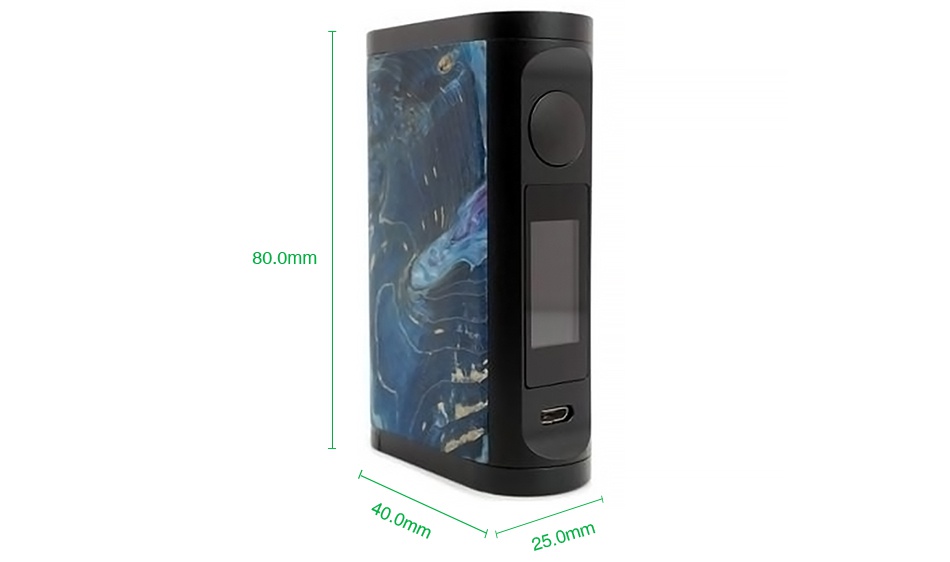 Asmodus EOS V2 180W Stabilized Wood Touch Screen TC Box MOD Green Blue