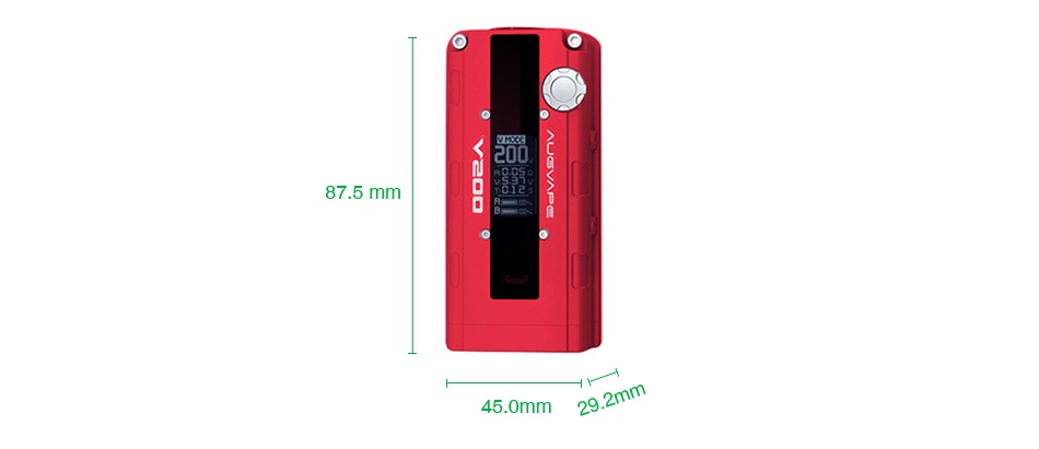 AUGVAPE V200 200W VW Box MOD Red Silver Black