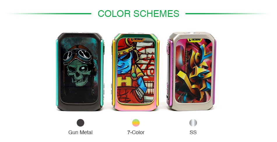 Vzone Graffiti 220W TC Box MOD COLOR SCHEMES Gun meta 7 Color