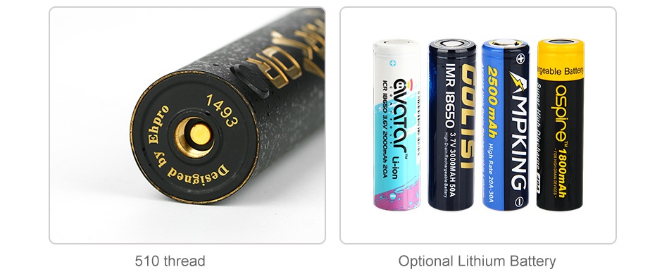 [With Warnings] Ehpro Armor Prime 20700 Mech MOD 510 thread Optional Lithium Battery