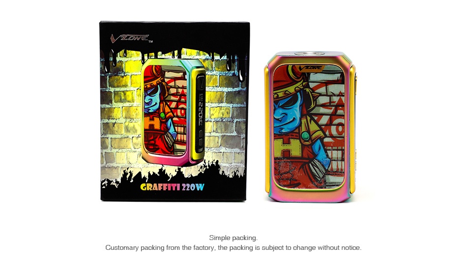Vzone Graffiti 220W TC Box MOD GRAFFI22OW Customary packing from the factory  the packing is subject to change without notice
