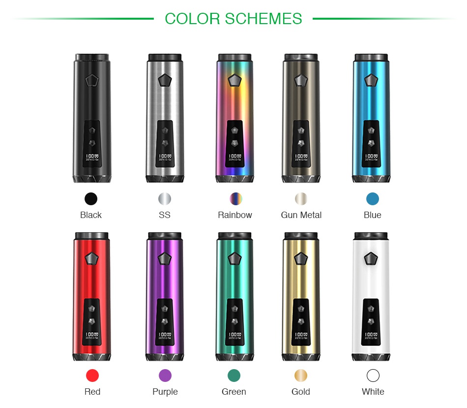 IJOY Saber 100 20700 VW MOD COLOR SCHEMES Rainbow Gun metal Blue Purple Green