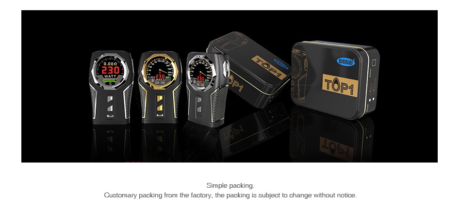 Sigelei TOP1 230W TC Box MOD TOp d Simple packin Customary packing from the factory  the packing is subject to change without notice