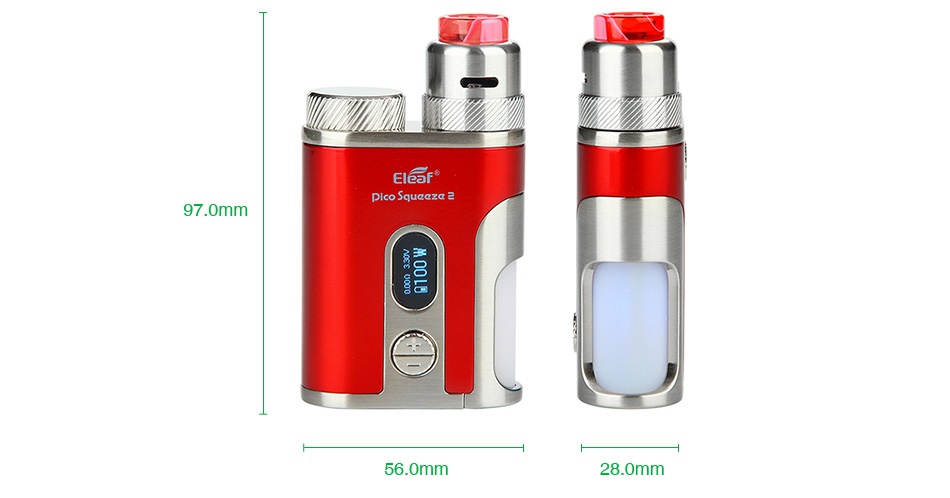 Eleaf iStick Pico Squeeze 2 100W Squonk Kit with Coral 2 RDA 4000mAh    E aF pico Squaaza 2 97 0mm 56 omm 28 0mm