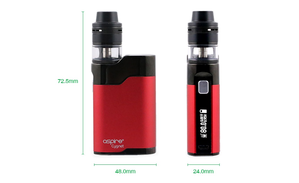 Aspire Cygnet Revvo 80W VW Kit 72 5mm   sore  48 0mm 24 0mm